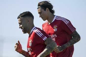Darwin Núñez en la práctica de Benfica
