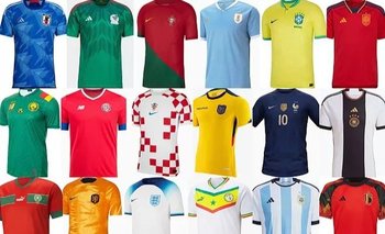 Algunas de las camisetas que estarán en Qatar 2022