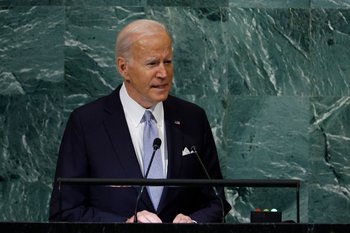 El presidente de Estados Unidos, Joe Biden, durante su exposición en la Asamblea General de la ONU