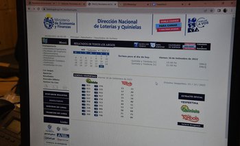 Página web de la Dirección Nacional de Loterías y Quinielas