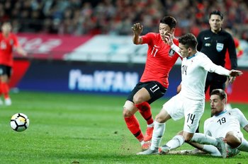 Amistoso que Corea del Sur le ganó a Uruguay en 2018