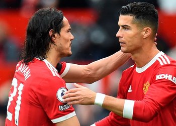 Cavani y Cristiano Ronaldo han jugado pocos partidos juntos en Manchester United