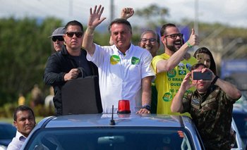 Jair Bolsonaro en el cierre de su campaña
