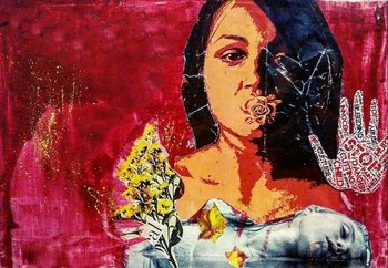 Joven egipcia representa en un mural la violencia que viven las mujeres, incluyendo el matrimonio contra su voluntad