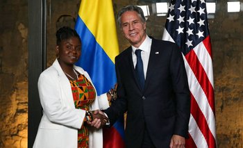 La vicepresidenta de Colombia, Francia Márquez, junto al secretario de Estado de Estados Unidos, Antony Blinken