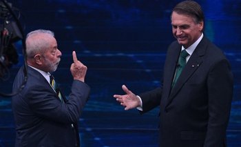 Lula da Silva y Jair Bolsonaro durante un debate presidencial