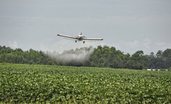 Aplicación aérea de agroquímicos (foto archivo)