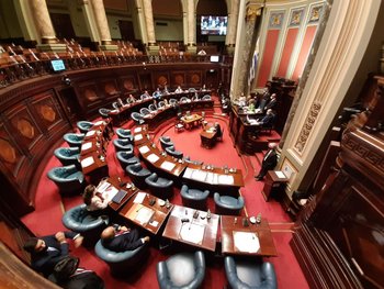 El plenario del Senado durante la sesión de este miércoles sin la presencia de los legisladores de la oposición