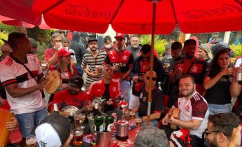 Los hinchas de Flamengo invadieron Montevideo este jueves