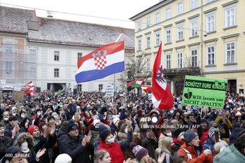 Protestas en la ciudad de Graz, Austria