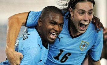 Coates y el Morro cuando jugaban juntos en la selección uruguaya