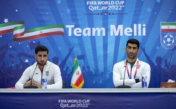 Jugadores de Irán en conferencia de prensa