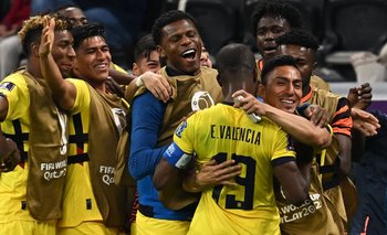 La selección de Ecuador durante el partido inaugural del Mundial de Qatar 2022