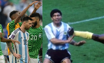 Maradona y Messi, los dos sufriendo el debut