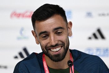 Bruno Fernandes, jugador de Portugal, en conferencia de prensa