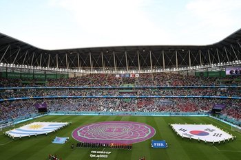 El estadio Education City en la previa del partido entre Uruguay y Corea del Sur