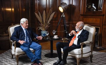 González Oro en la entrevista con el expresidente Luis Alberto Lacalle