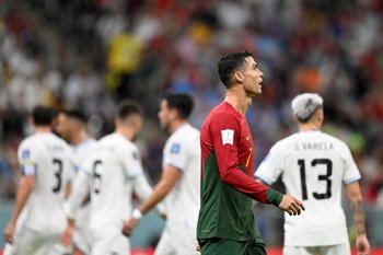 Cristiano Ronaldo en el partido entre Uruguay y Portugal