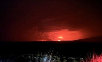 Imagen tomada en las cercanías del volcán este lunes.