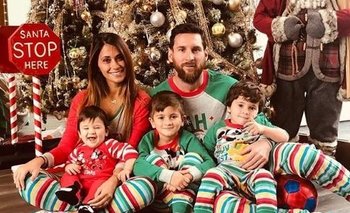 La foto navideña de Messi y familia