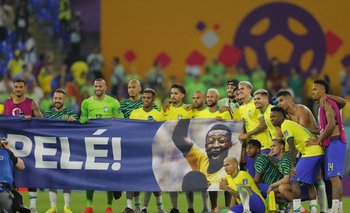 La pancarta que mostraron los jugadores de Brasil