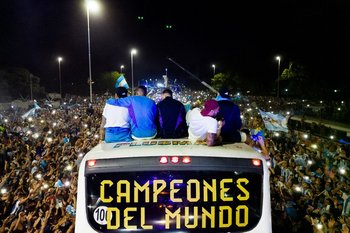 La selección argentina es recibida por hinchas en Buenos Aires