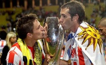 El Cebolla y Godín y uno de los título con Atlético