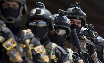 <p>Fuerza iraquí contra el terrorismo en un entrenamiento en el aeropuerto de Bagdad</p>  <p><br></p><p></p>
