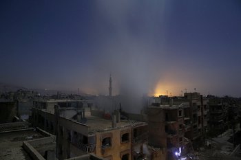 Foto de archivo: bombardeos en Siria