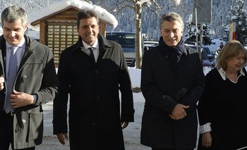 Massa acompañó a Macri en las reuniones más importantes del Foro Económico de Davos. <br>