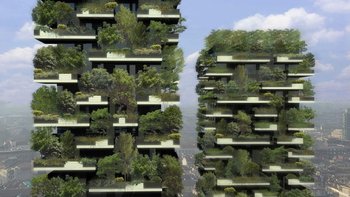 El Bosca Verticale es un complejo de dos rascacielos futuristas compuestos por jardines verticales.