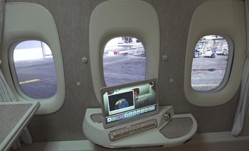 Ventanas virtuales en un avión de Emirates.