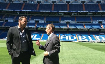 Ignacio Ruglio con Emilio Butragueño en Real Madrid