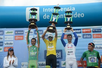 El podio de la General individual: Magno Nazaret (BRA), Juan Pablo Dotti (ARG), Agustín Moreira (URU).