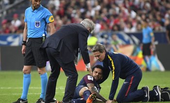 El momento de la lesión del lateral brasileño<br>