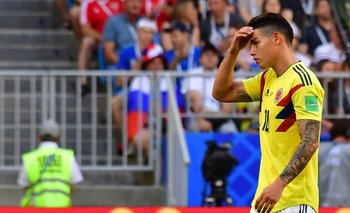 James dejó la cancha a los 10 minutos del partido Colombia-Senegal